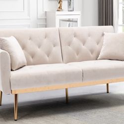 Velvet Gold Leg Sleeper Couch