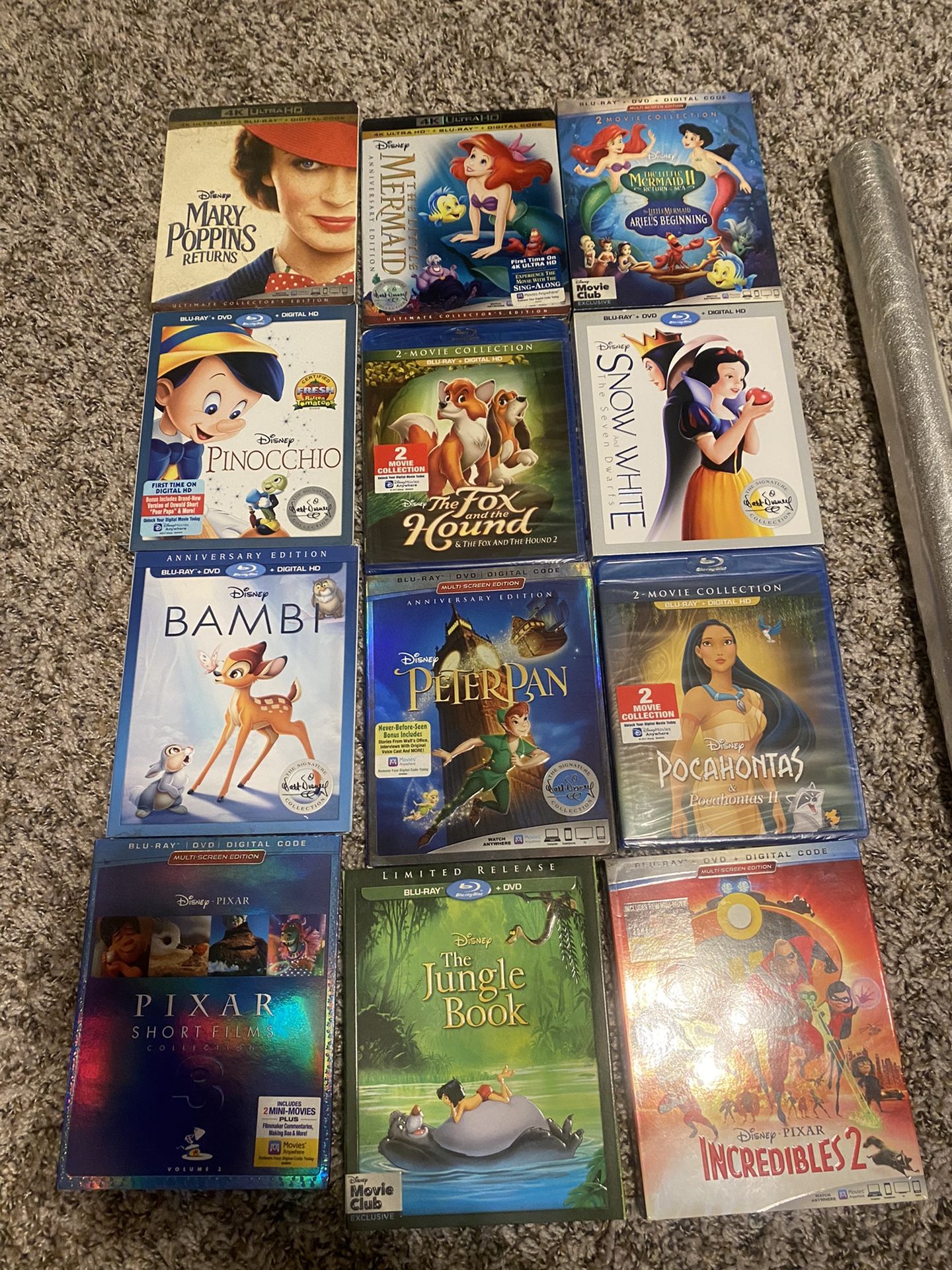 12 Disney Movies Blue Rays
