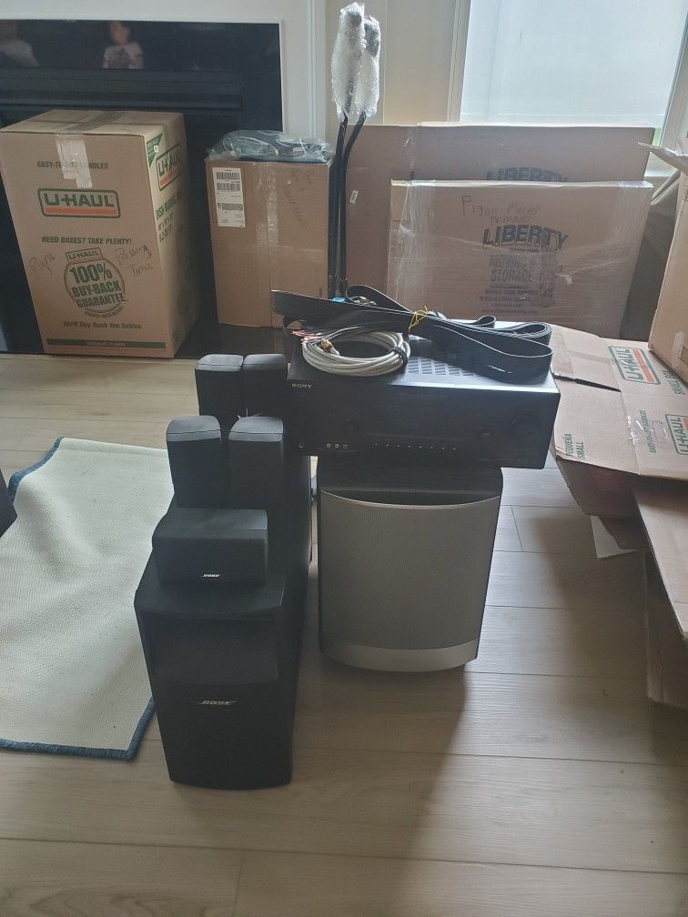 Bose 5.1 Set with 10" JBL Sub and Sony Amplifier w/ remote