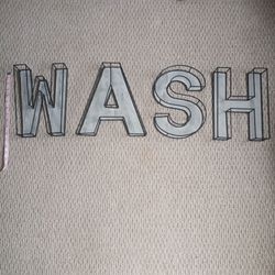 WASH Metal Wall Sign Letters