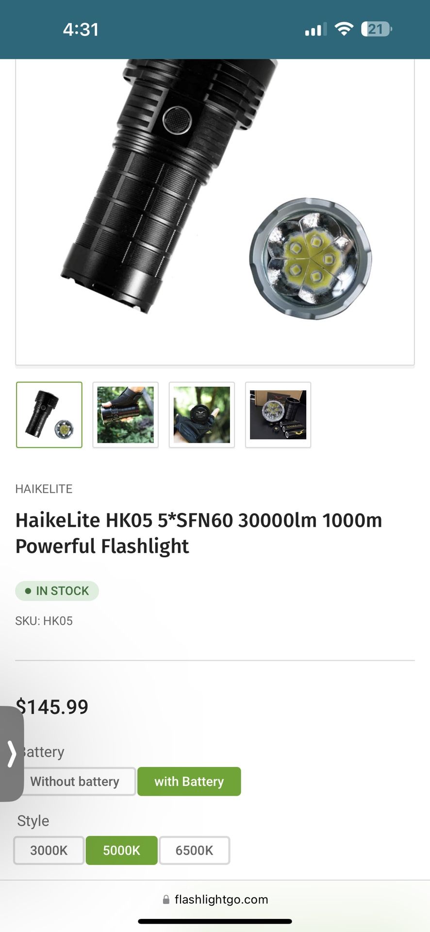 30,000 Lumen Flashlight