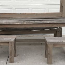 Wood Table And Benches Project 