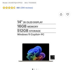 ASUS Zenbook A14 OLED Laptop + Logitech Wireless Mouse – Excellent Condition