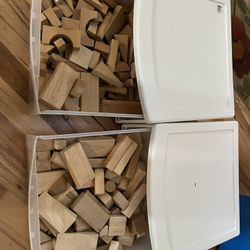 2 Bins Of Wood Blocks