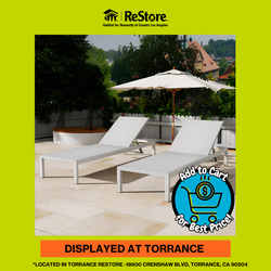 White Metal Adjustable Outdoor Chaise Lounge Chair Set of 2