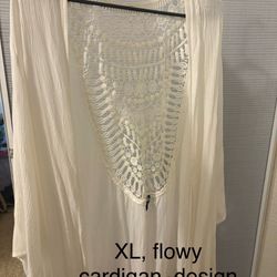 White Flowy Cardigan
