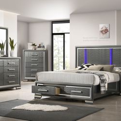 Complete Storage Bedroom Set Including Mattress 