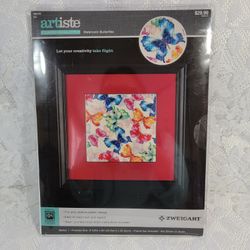 Zweigart Watercolor Butterflies Artiste Counted Cross-Stitch Kit 8.125in x 8in