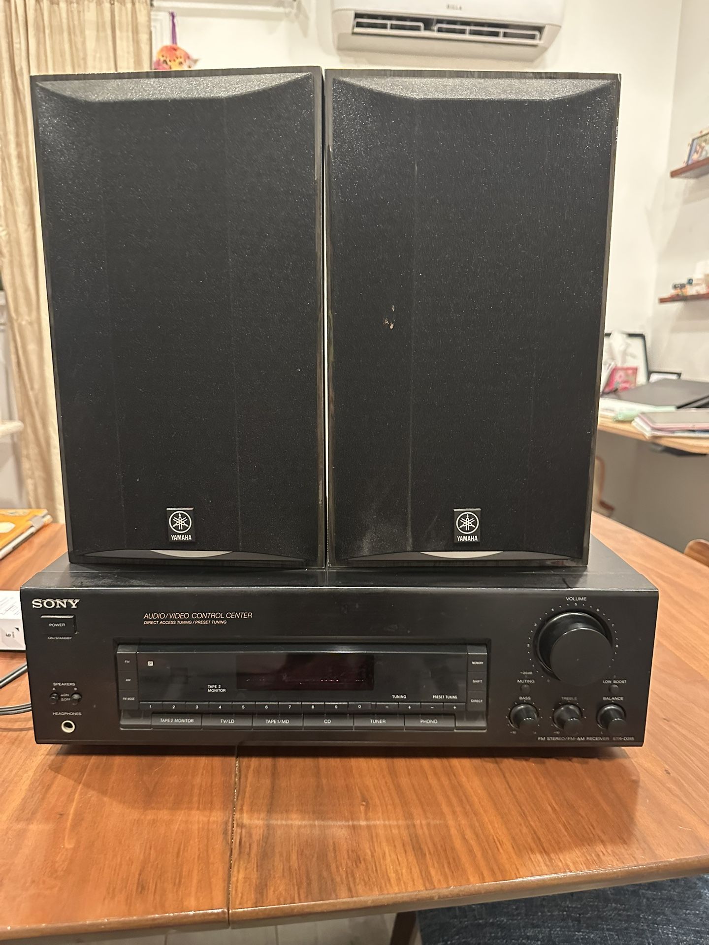 Vintage Yamaha Speakers + Sony Receiver – $100 O.B.O (Sold As-Is)