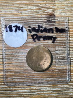 1874 Indian Head Penny Us Coin