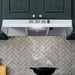 36-in Under Cabinet Range Hood with Charcoal Filter in White
