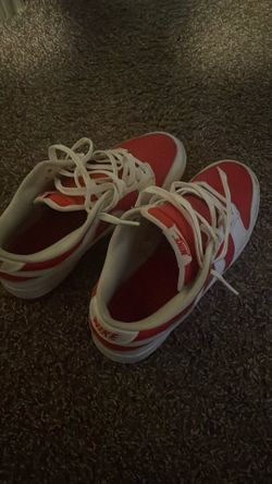 Red and white dunks