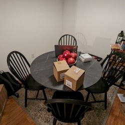 Ikea MARIEDAMM Dining Table And SKOGSTA Chairs