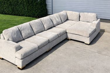 Light Tan Sectional Sofa With