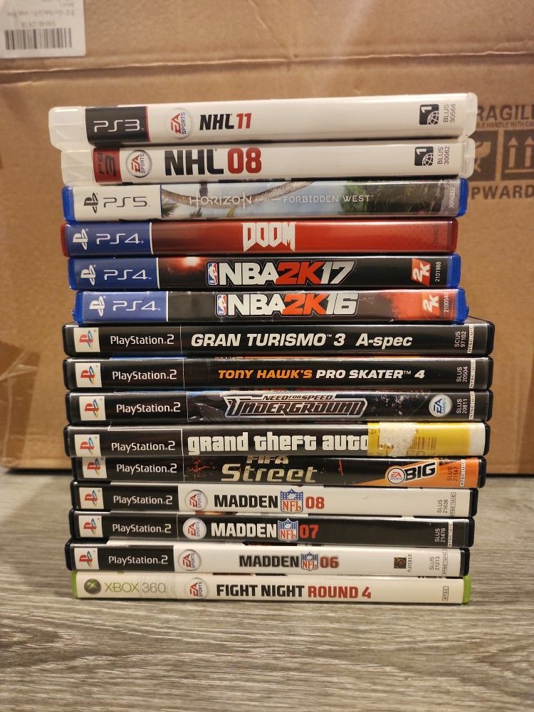 PS2, PS3, PS4, PS5 AND XBOX 360