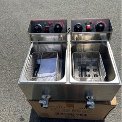 Brand New Commercial Double Deep Fryer With Drain Worth $349 For Only $140