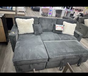 Corduroy couch pull up bed new in box