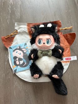 Labubu Cat Mode On Series Plush Pendant - Cow Kitty