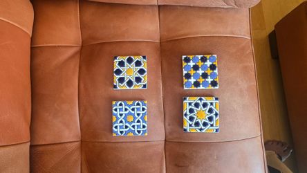 Set of 4 Decorative Ceramic Tiles
