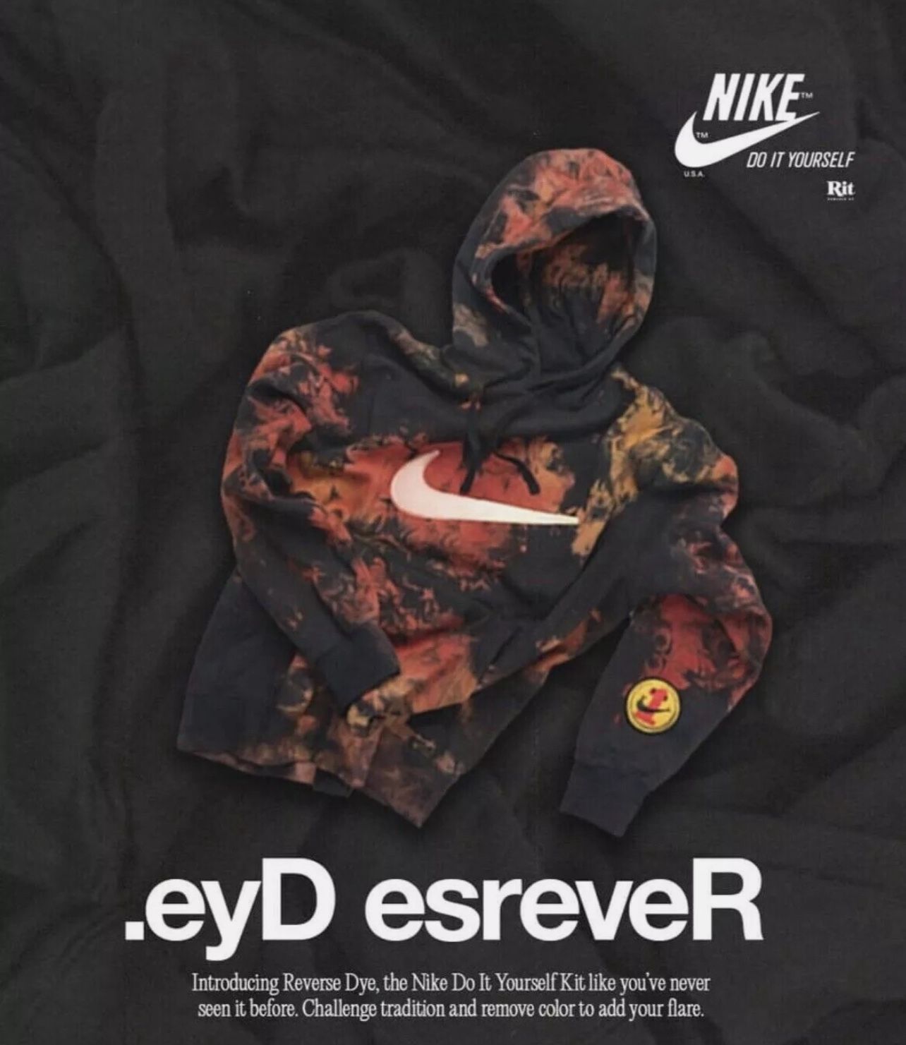 Nike x Rit DIY Tie-Dye Kit Fleece Hoodie Black FD0679 010