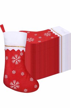Zubebe 36 Pcs 15 Inch Felt Christmas Stockings Stockings Xmas Decoration Stockings Rustic Christmas Santa Stockings for Christmas Party Favors Home De