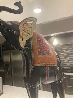 Tall Metal Elephant Statue