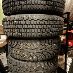 4 Studded Snow Tires w/ Rims – P195/70R14