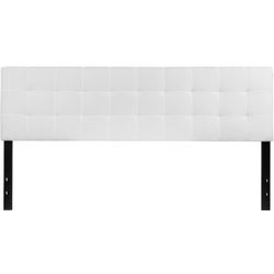 New King Size White Upholstered Headboard 