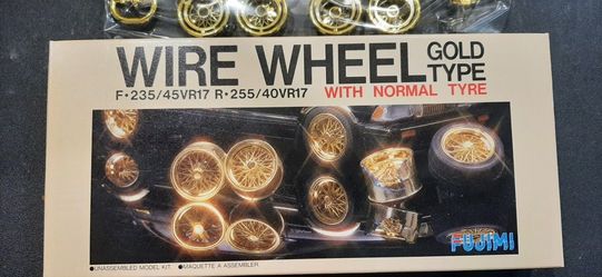 NOS! 🔥 OLD-SCHOOL Gold WIRE RIMS FROM JAPAN 1988  For Model Kit Cars