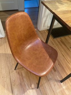 MCM faux-leather chairs - Deborah Upholstered Vintage Side Chairs (set of 2) - $100
