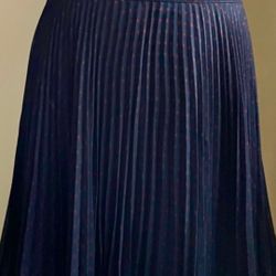 The Limited navy blue polka-dot pleated skirt sz XS