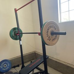Bench With All Rubber Weights 