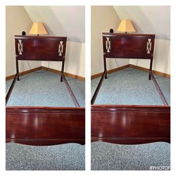Matching Pair of 2 Twin Mahogany Bed Frames