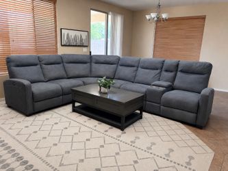 4pc Power Reclining Fabric Sectional