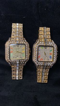 Iced out Cartier watch