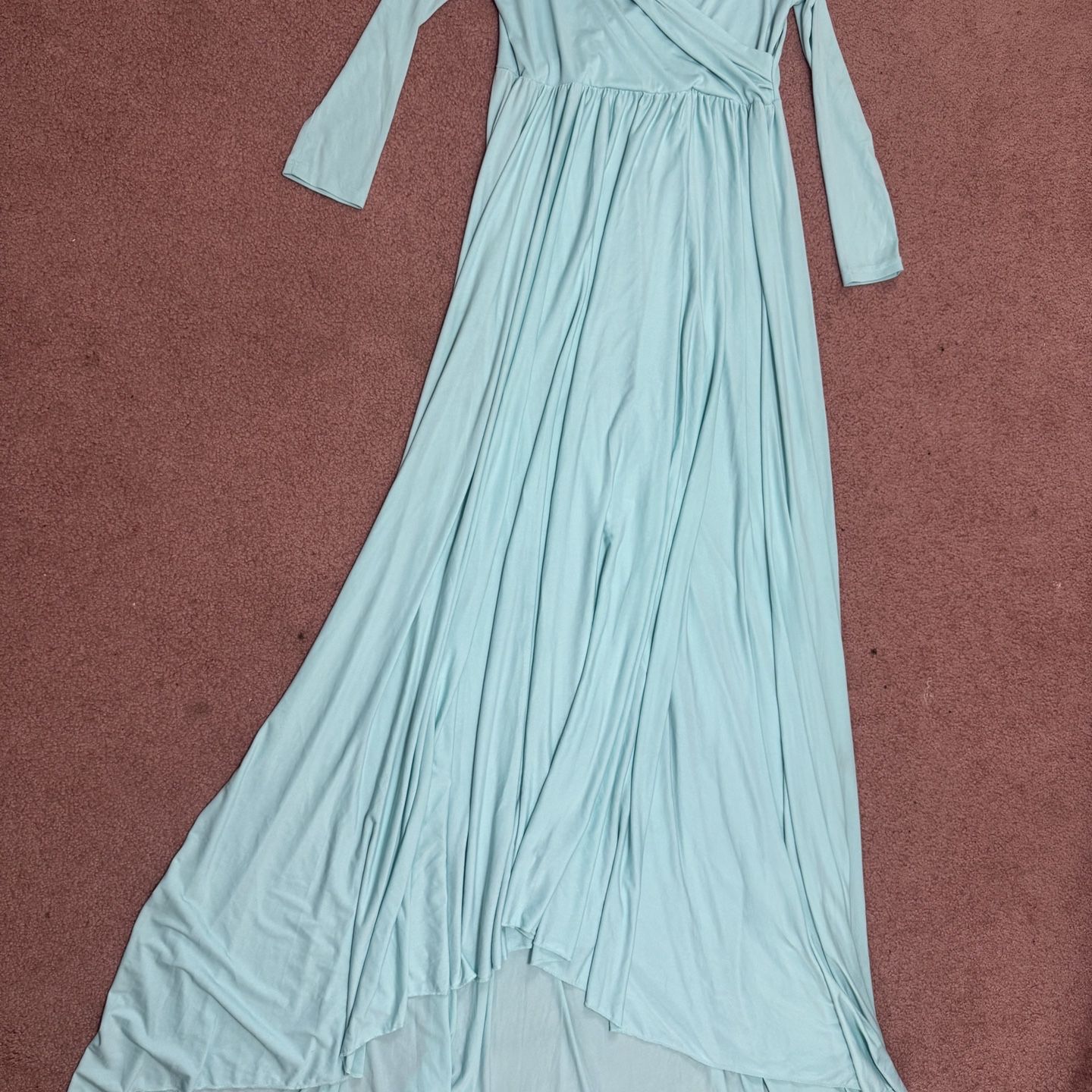New 2xl Aqua blue long Flowy long stretchy maternity dress photo gown for Sale in Upland, CA