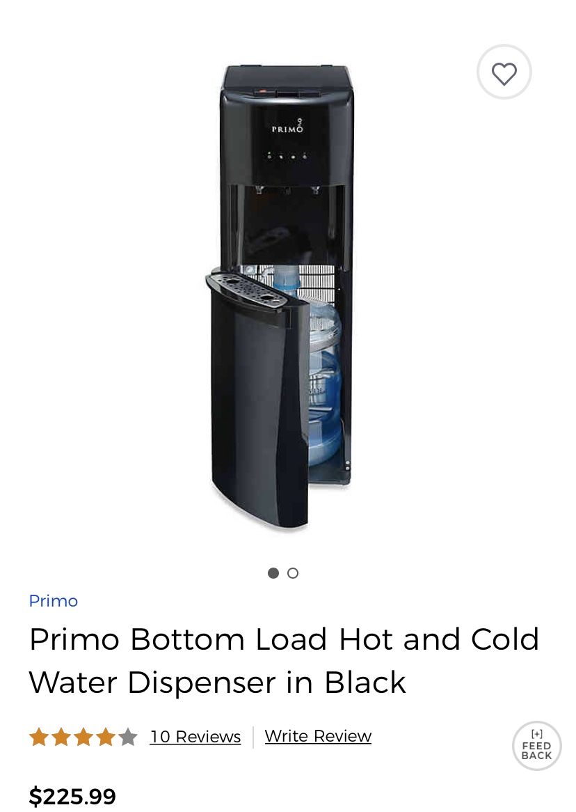 Primo bottom load hot and cold water dispenser black