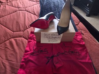 Authentic Christian Louboutin Pigalle Black Leather Heels - Size 8 (EU 38) - NWB