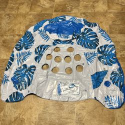 Inflatable Pool Lounger Chair With Waterproof Cell Phone Pouch 