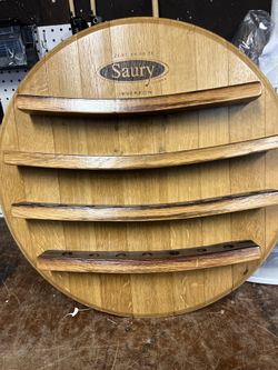 Saury Wine Oak Golf Ball Display Holder Ex Cond 23” Diameter