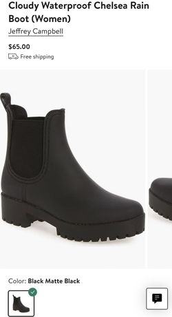 Jeffrey Campbell “cloudy” Matte Black Chelsea Rain boots Women’s Size 9