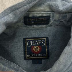 Denim vintage chaps ralph lauren shirt made in Hong Kong size large