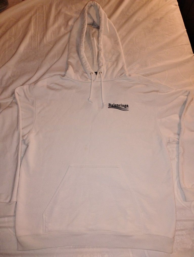White Balenciaga Sweatshirt Unisex Medium