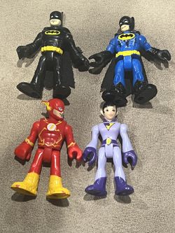 Imaginext lot of 4 DC Comics Batman Flash Jayne Wonder twins