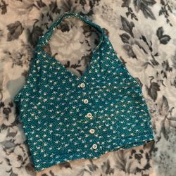 Green Halter Tank Top