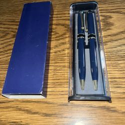 Vintage Pen Set Blue New In Box