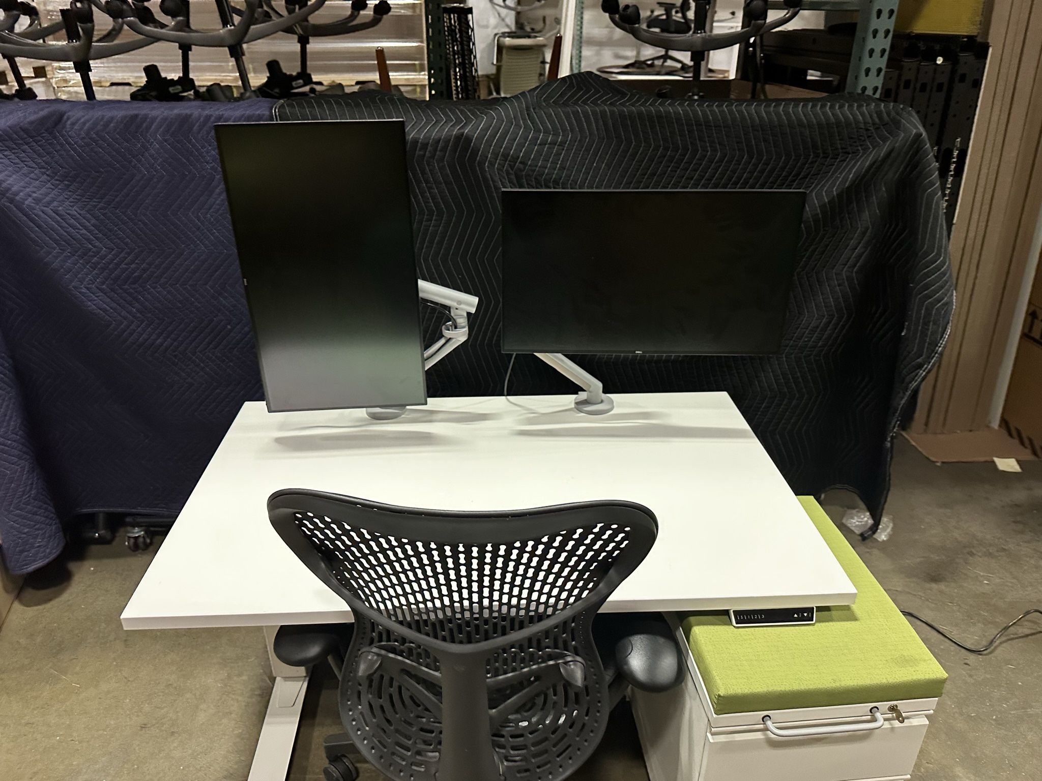 48x30 Haworth Standing Desk! Electric Height Adjustable Table! We Also Have Monitor Arms And File Cabs!