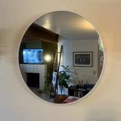 Round White Mirror 