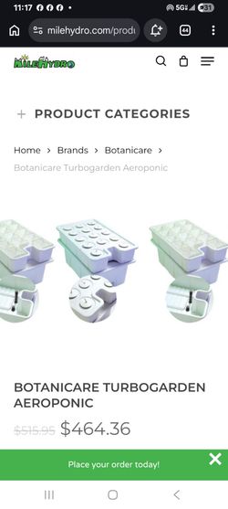 Botanicare Turbo garden complete 3 sets available + complementary air pump hoses an new air stone