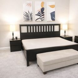IKEA MALM King Bedroom Set – 6 Pieces – Black Brown Good Condition
